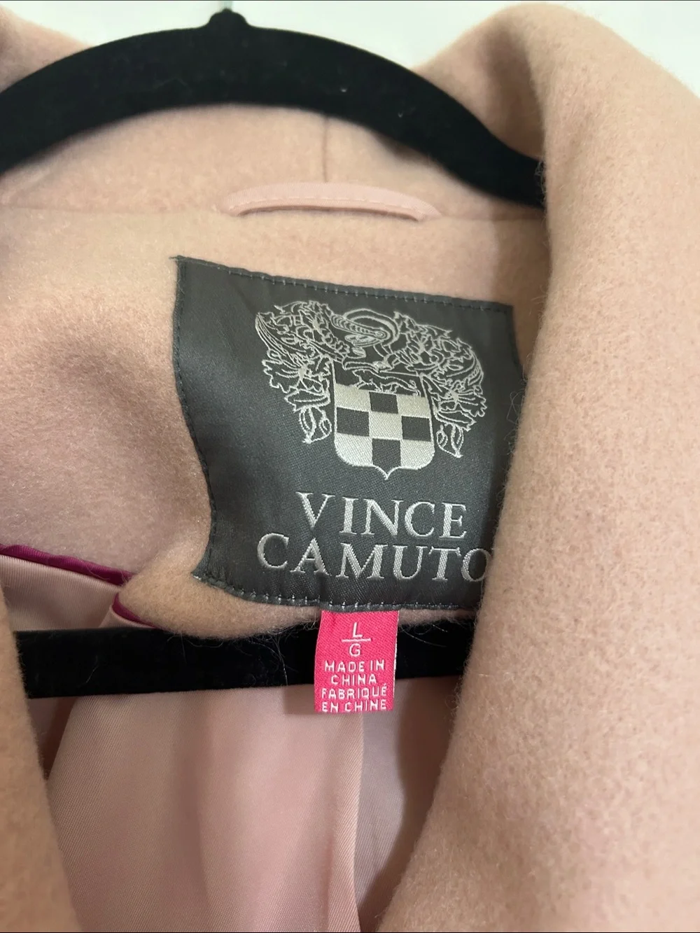 Vince Camuto Dusty Rose Wool Belted Wrap Coat - Picture 2 of 3